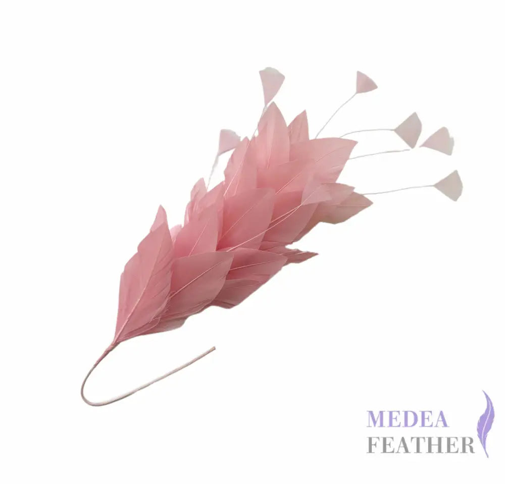 Diamond Coque & Goose Feather Mount for Millinery & Fascinator Making - FM082 - #47 baby pink