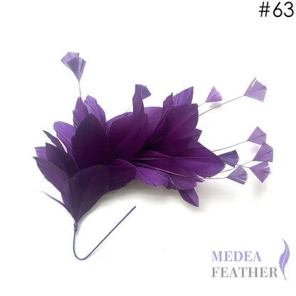 Diamond Coque & Goose Feather Mount for Millinery & Fascinator Making - FM082 - #63 purple