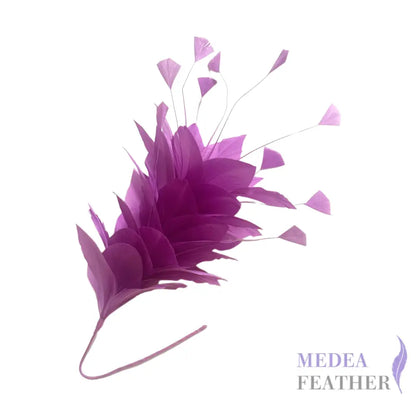 Diamond Coque & Goose Feather Mount for Millinery & Fascinator Making - FM082 - #95 violet