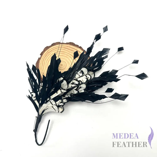 Diamond cut Coque Feather and Pheasant Feather Mount Custom - Please add text below