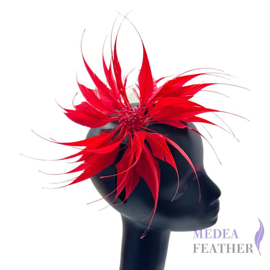 Diamond Cut Goose Feather Mount #22 red