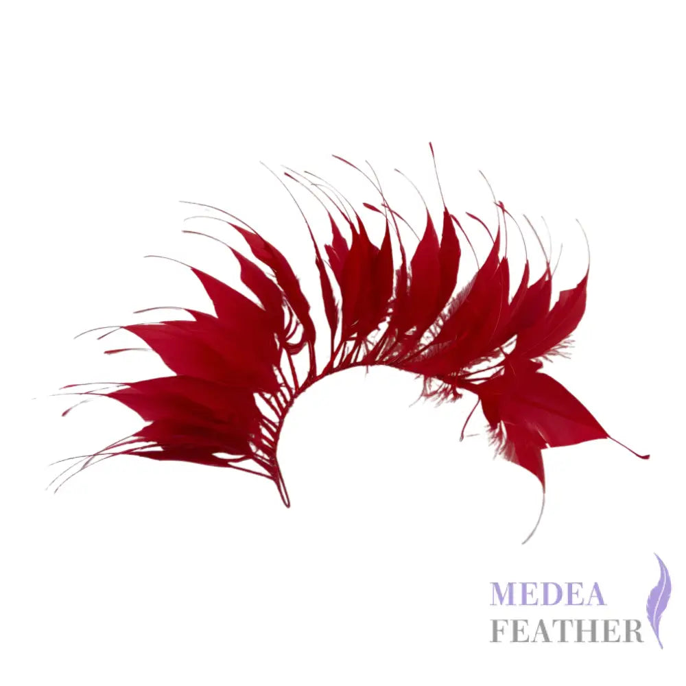 Diamond-shaped Goose Feather Wired Hat Mount DS260219 #22 red
