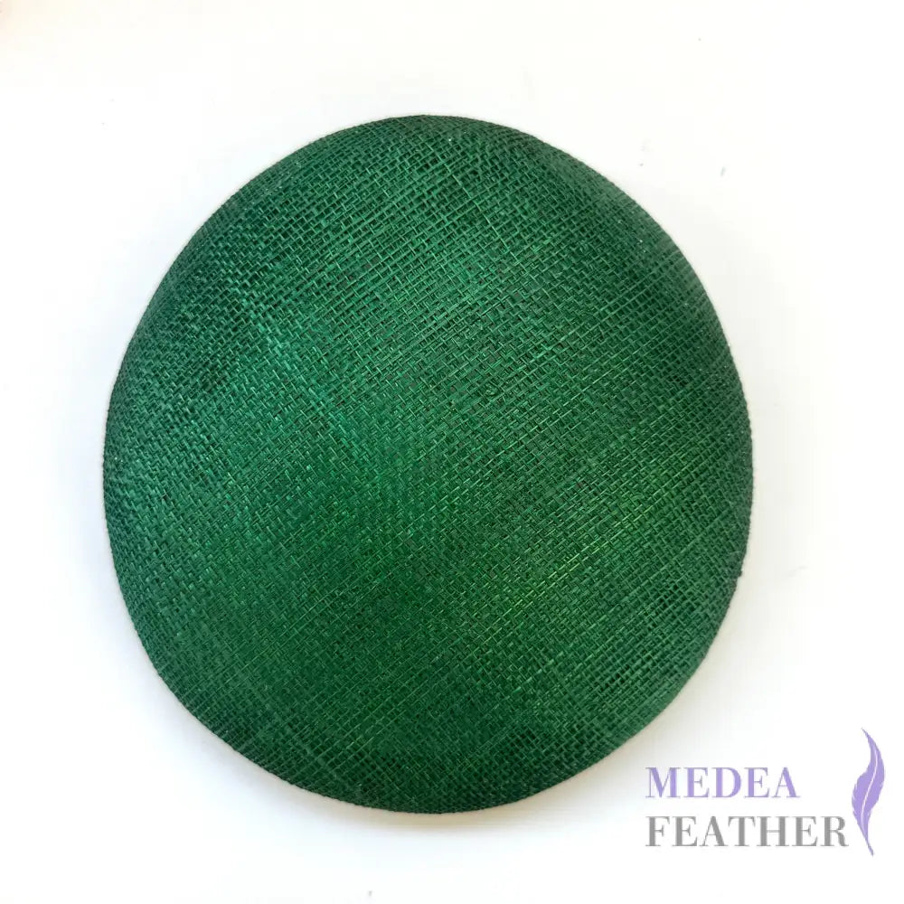 15cm Sinamay Button Fascinator Base Dark Green ready-to-ship