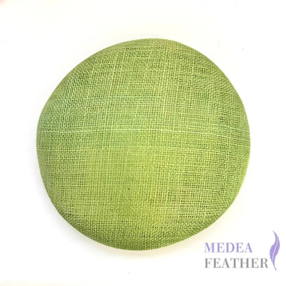 15cm Sinamay Button Fascinator Base Light Green (039) ready-to-ship