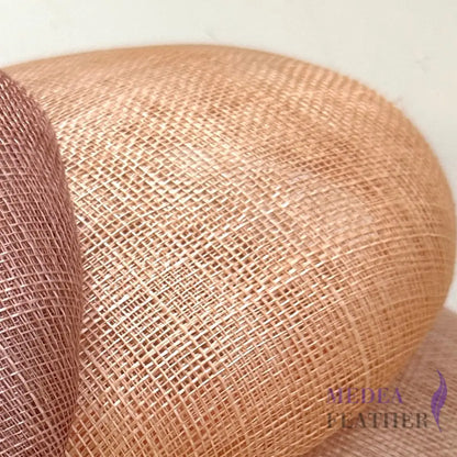 15cm Sinamay Button Fascinator Base Peach ready-to-ship
