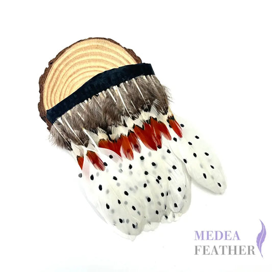 Dot Goose Feather and Mini Natural Orange Tips Lady Amherst Pheasant Feather Trim