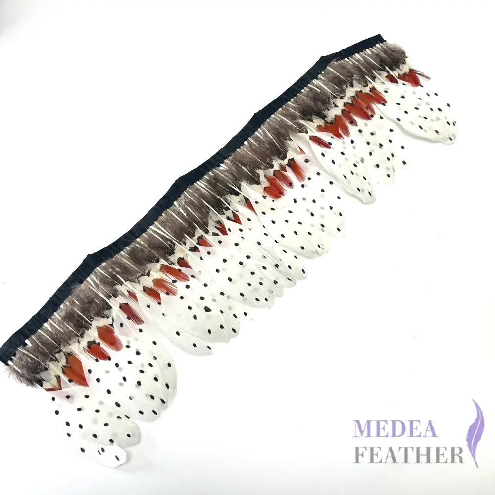 Dot Goose Feather and Mini Natural Orange Tips Lady Amherst Pheasant Feather Trim