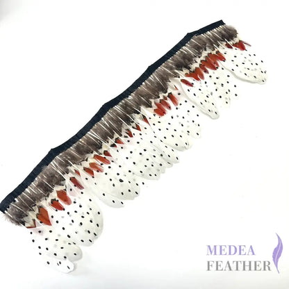 Dot Goose Feather and Mini Natural Orange Tips Lady Amherst Pheasant Feather Trim