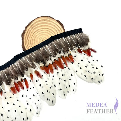 Dot Goose Feather and Mini Natural Orange Tips Lady Amherst Pheasant Feather Trim