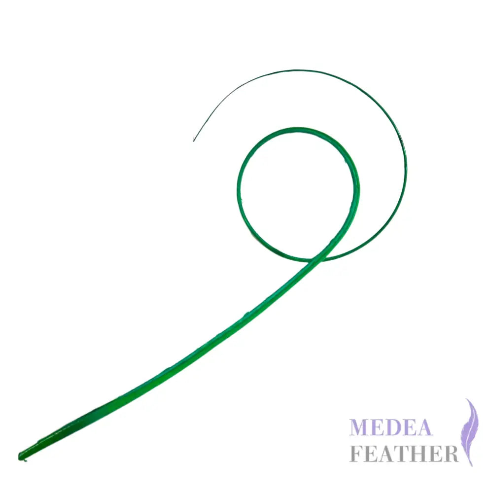 Double Loop Curved Ostrich Feather Quill - #70 bright green
