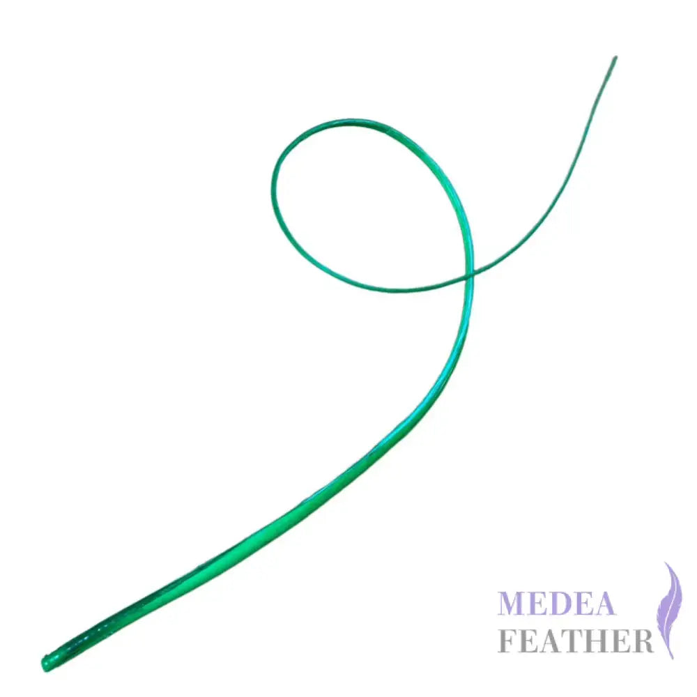 Double Loop Curved Ostrich Feather Quill - #71 emerald green