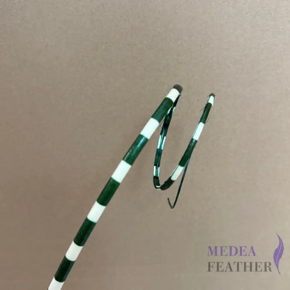 Loop Two Tone Ostrich Feather Quill (Copy) - #96 dark green + ivory base