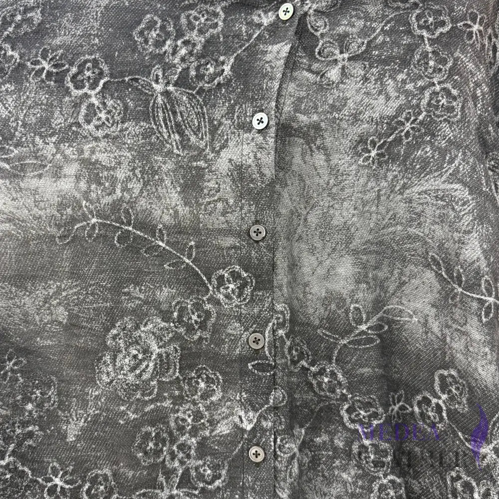 Exclusive Design Gray Flower Embroidered Fabric for Dress DIY craft