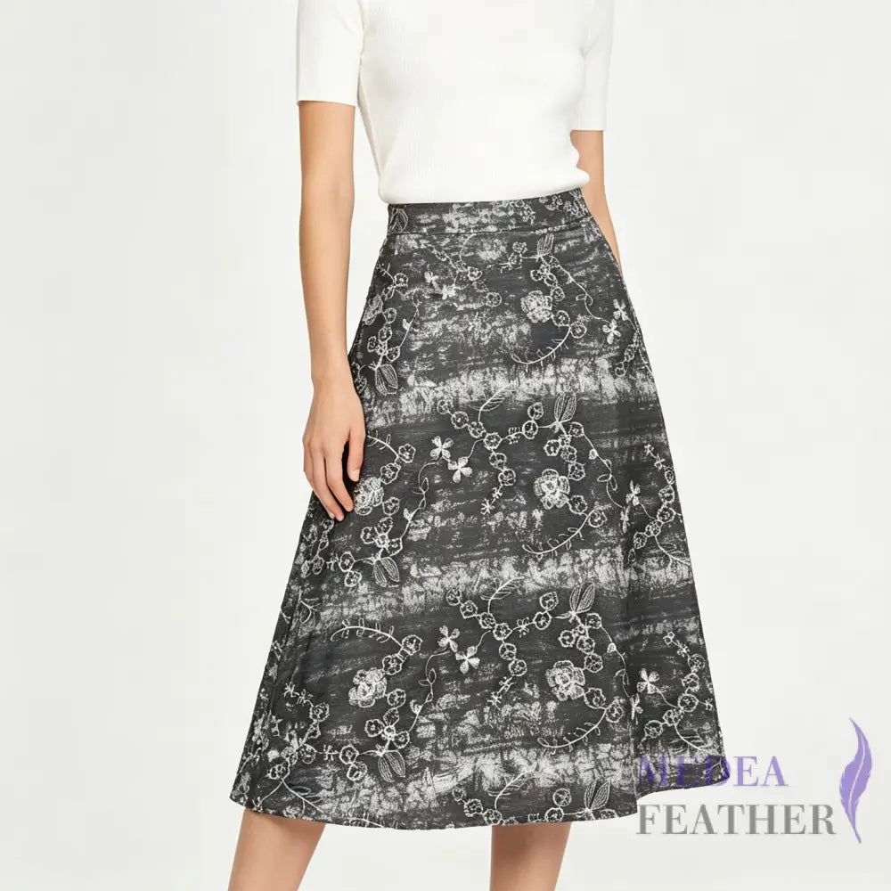 Exclusive Design Gray Flower Embroidered Fabric for Dress DIY craft