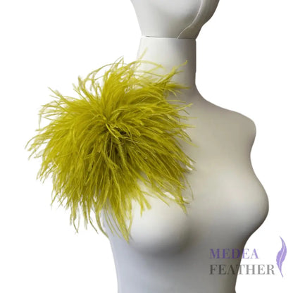 Extra Large 25cm Ostrich Feather Ball Feather Brooch DS261009 - #57 cress green / Felt pad