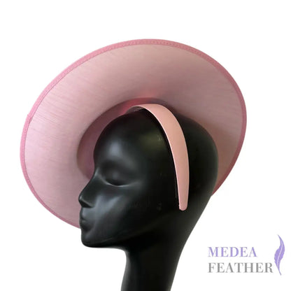 Tilted Oversized Brim Hat | Avant-Garde Statement Headpiece - Blush Pink