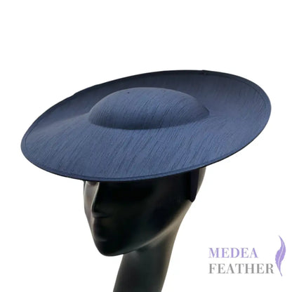 Tilted Oversized Brim Hat | Avant-Garde Statement Headpiece - Navy
