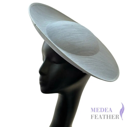 Tilted Oversized Brim Hat | Avant-Garde Statement Headpiece - Silver Grey