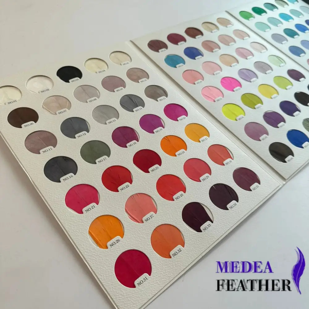 Feather Colour Card Chart 105 colours
