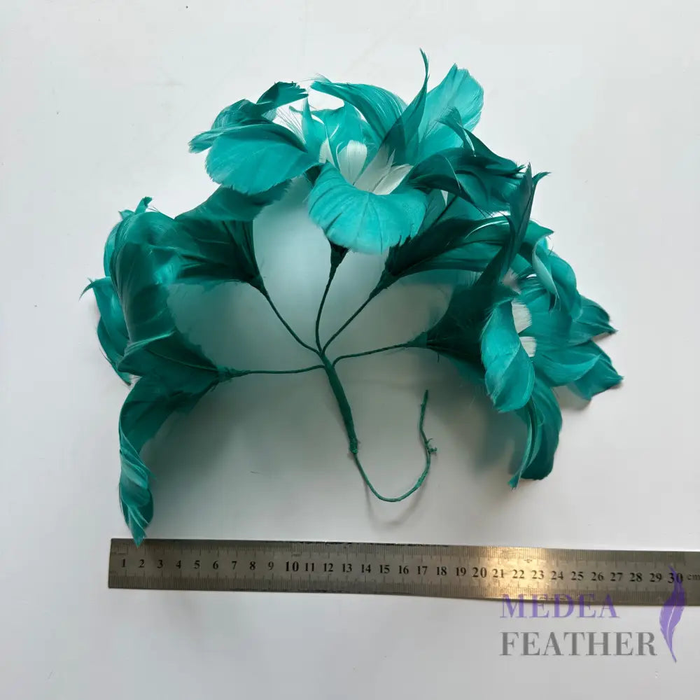 Five Flowers Handmade Double Layer Design Feather Flower Mount