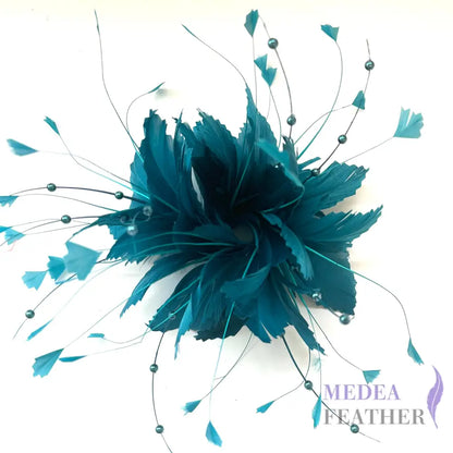 ’Flying Flowers and Butterflies ’/Handmade Feather Flower Mount #99 peacock