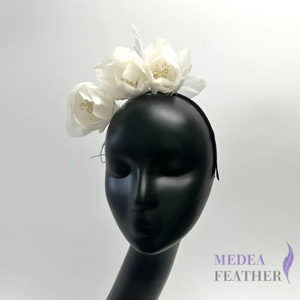 FM045 Three Goose Feather Flowers Set Mount