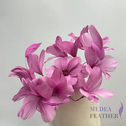 FM046 Surrounded Feather Flowers Set #61 meadow mauve