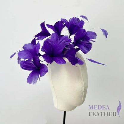 FM046 Surrounded Feather Flowers Set #63 purple
