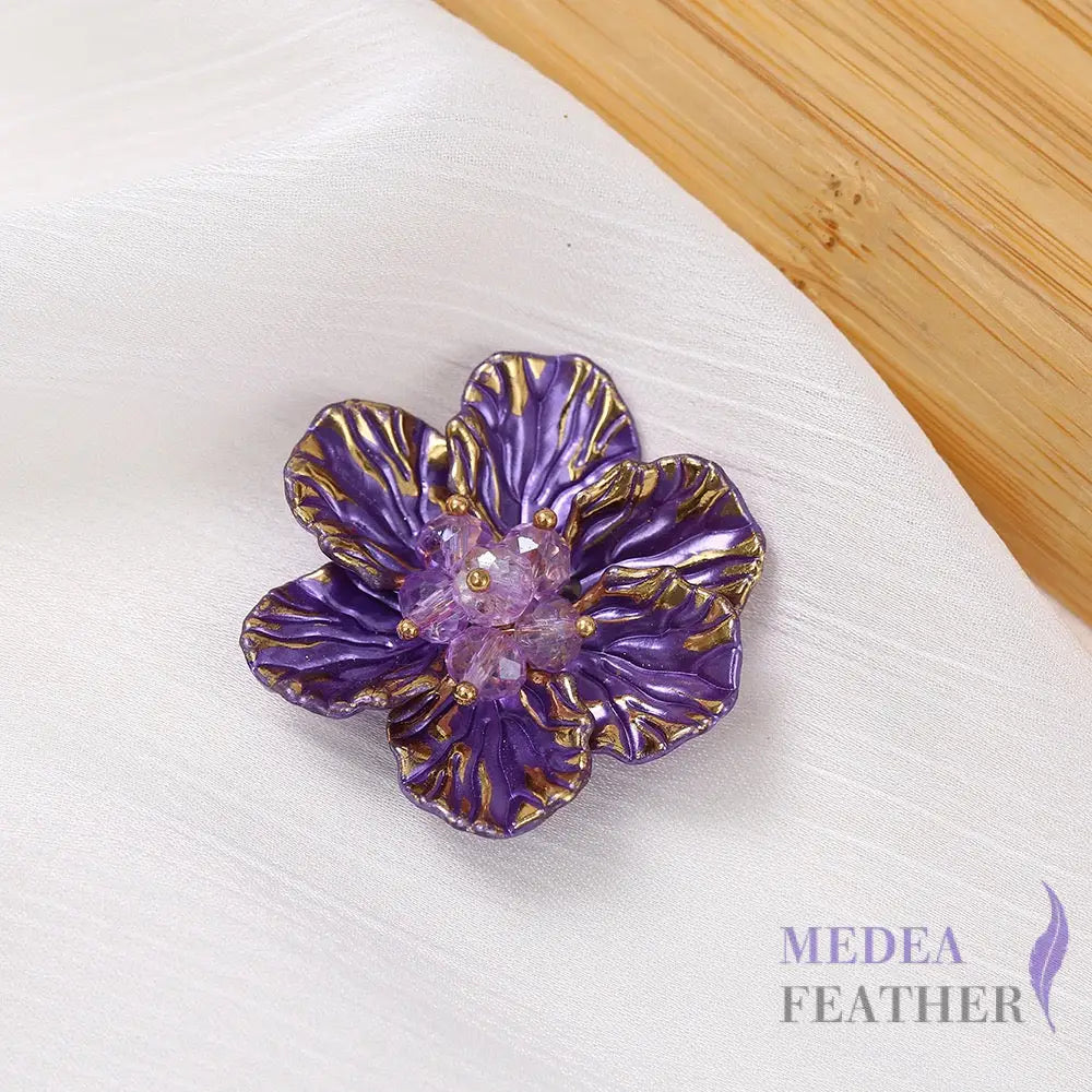 Gold Edge Bead Flower BF12 Dark purple