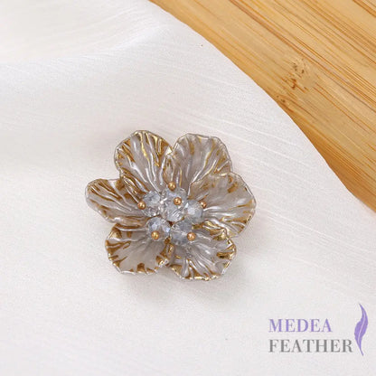 Gold Edge Bead Flower BF12 Gray
