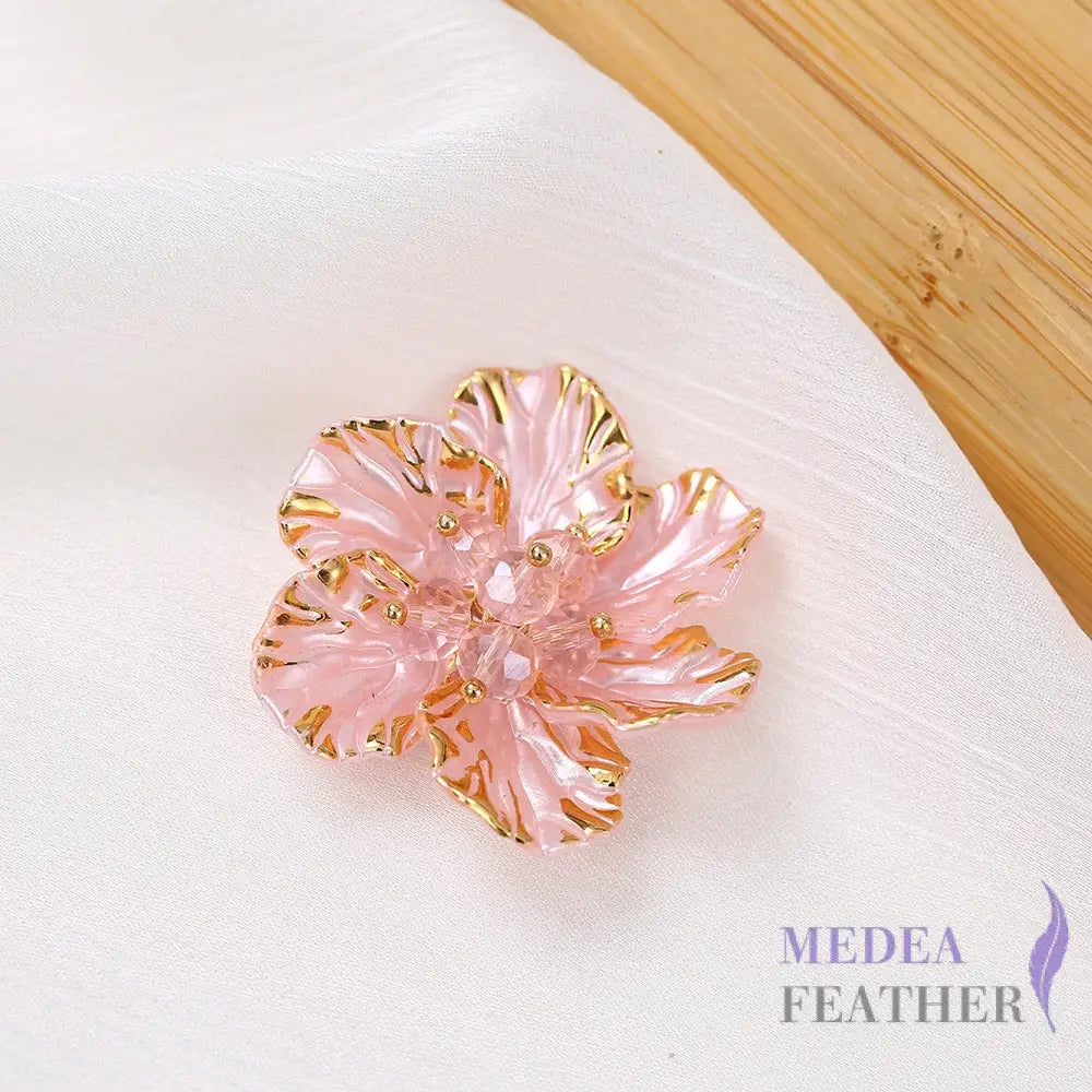 Gold Edge Bead Flower BF12 Light Pink