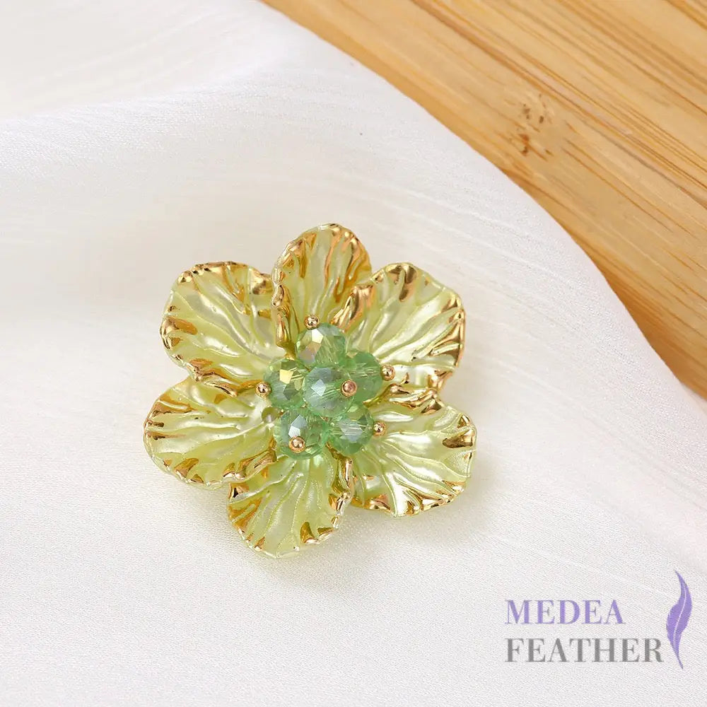Gold Edge Bead Flower BF12 Neon yellow