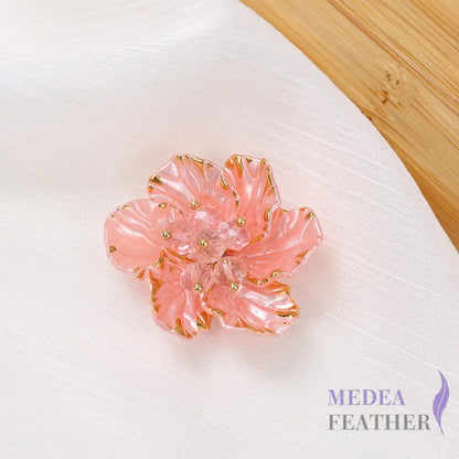 Gold Edge Bead Flower BF12 Pink