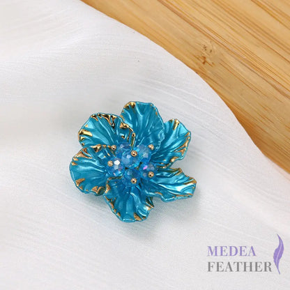 Gold Edge Bead Flower BF12 Sky Blue