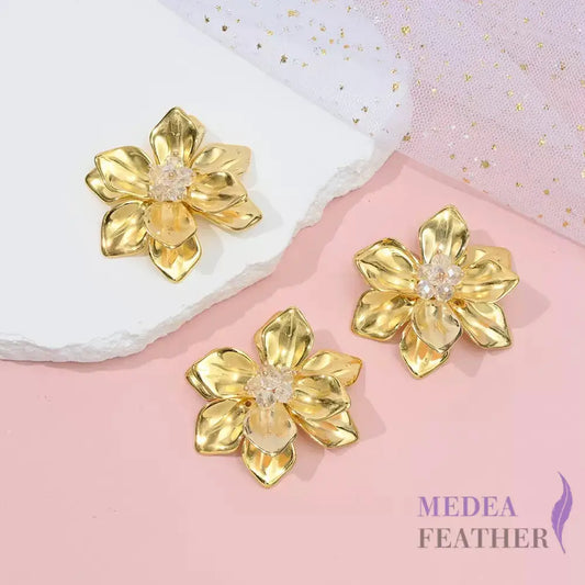 Gold & Silver Acrylic Bead Flower BF14 Gold