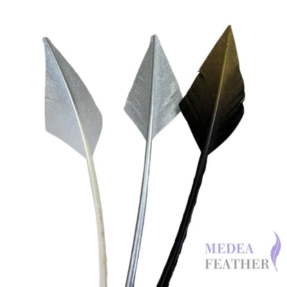 Gold Silver Lurex Arrow Head Turkey Quill Feather