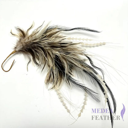Golden Badger Strung Rooster Neck Hackle Feather Mount Custom - Please add text below