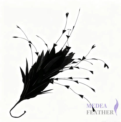 Goose and Long Trimmed Coque Feather Mount FM514 - #03 black