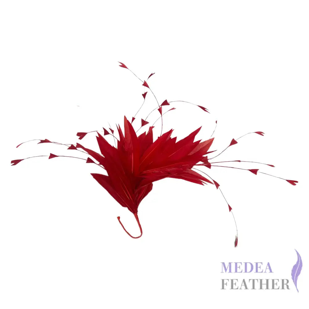 Goose and Long Trimmed Coque Feather Mount FM514 - #22 red