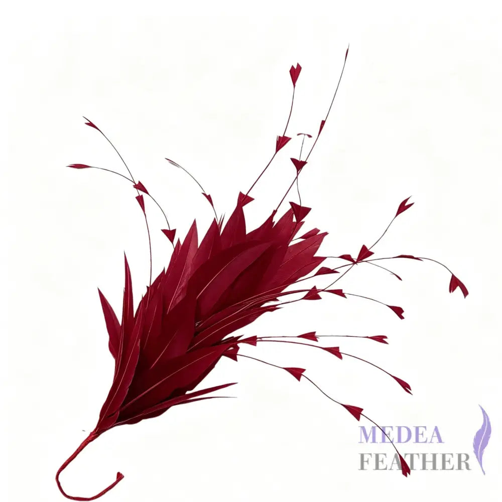 Goose and Long Trimmed Coque Feather Mount FM514 - #37 burgundy