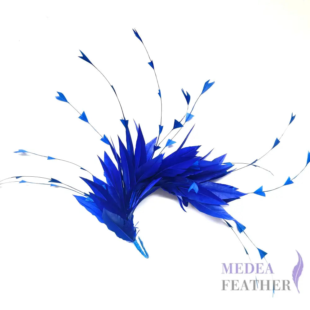 Goose and Long Trimmed Coque Feather Mount FM514 - #67 royal blue