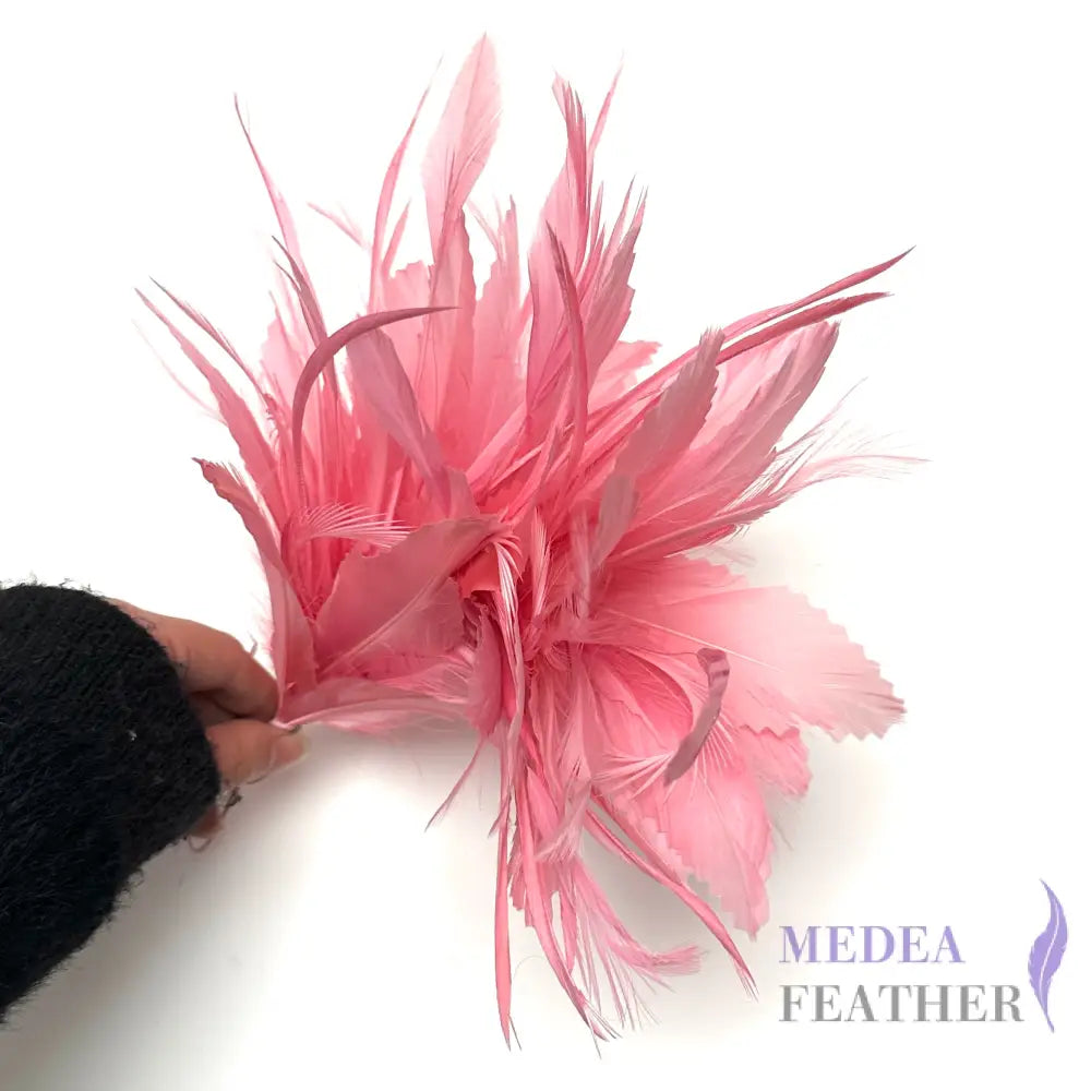 Goose Biot and Hackle Feather Flower Mount Custom - Please add text below