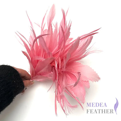 Goose Biot and Hackle Feather Flower Mount Custom - Please add text below