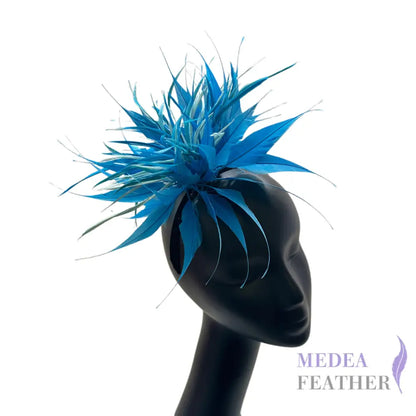 Goose Biot blossom Feather Flower Set #41 dark turquoise