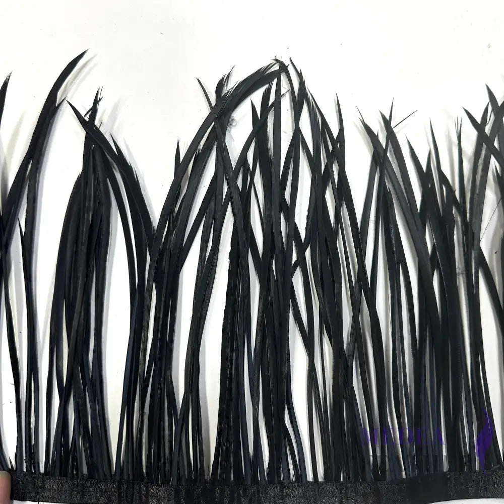 Goose Biot Feather Fringe 1 Meter #03 black