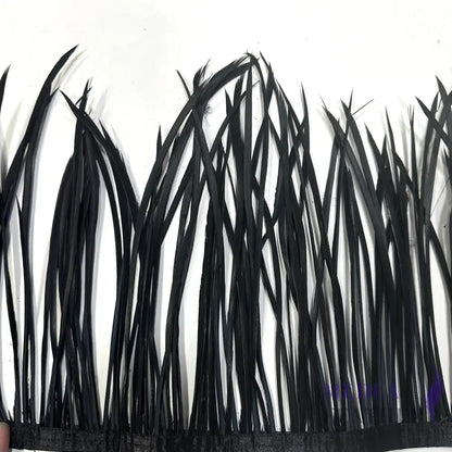 Goose Biot Feather Fringe 1 Meter #03 black