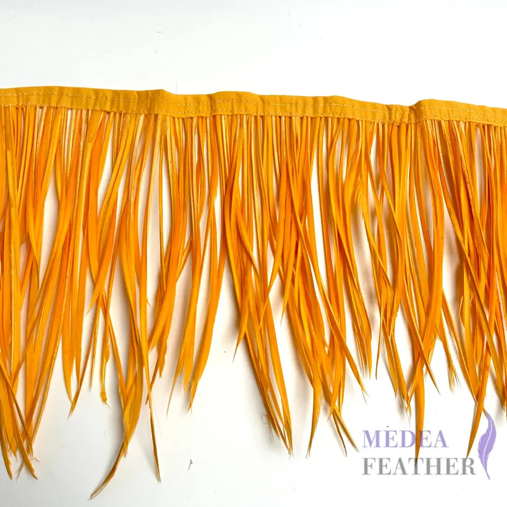 Goose Biot Feather Fringe 1 Meter #26 orange
