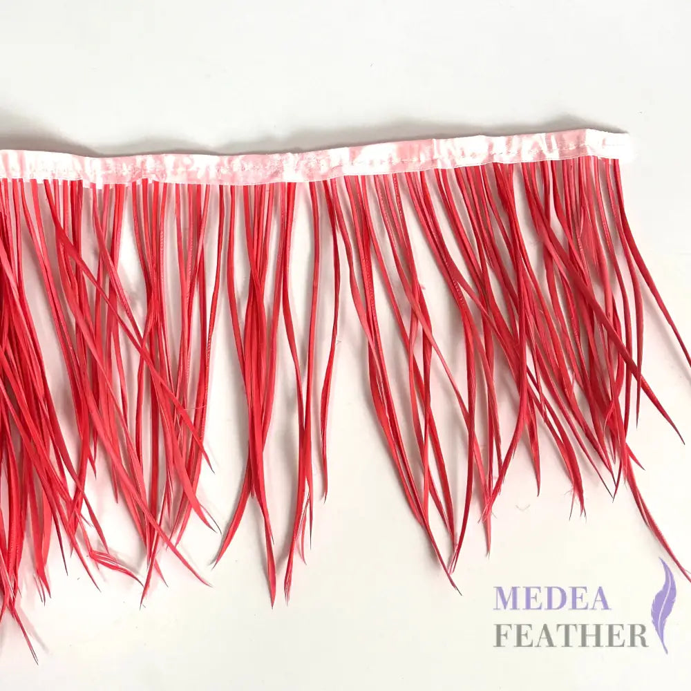 Goose Biot Feather Fringe 1 Meter #29 rouge red