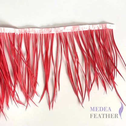 Goose Biot Feather Fringe 1 Meter #29 rouge red