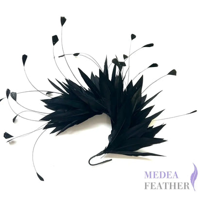 Goose & Coque Feather Hat Mount for Millinery & Fascinator Making - FM304 - #03 black
